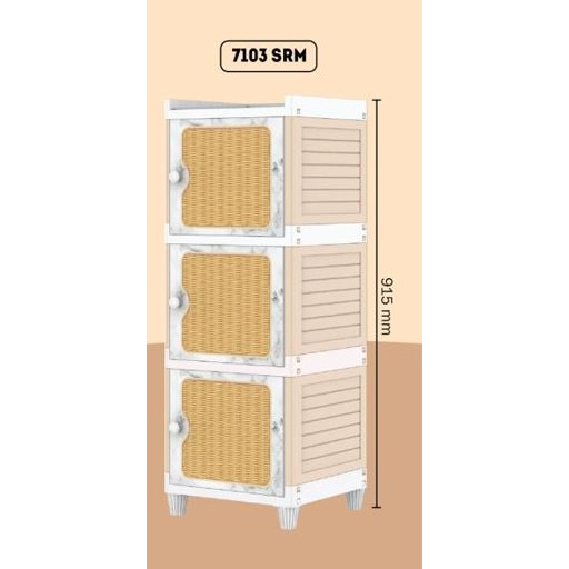 Lemari Pakaian Minimalis Nandos SNAP BOX Susun 3 - 7103