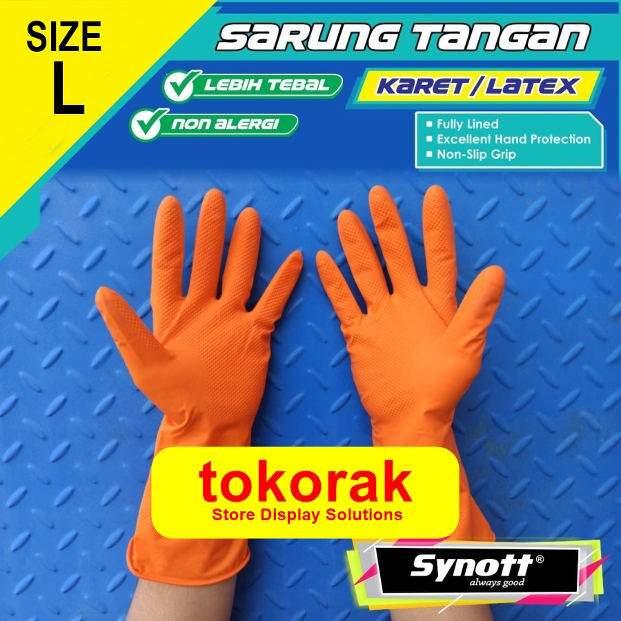 SARUNG TANGAN SYNOTT LATEX L KARET SARUNG BERKEBUN CUCI PIRING