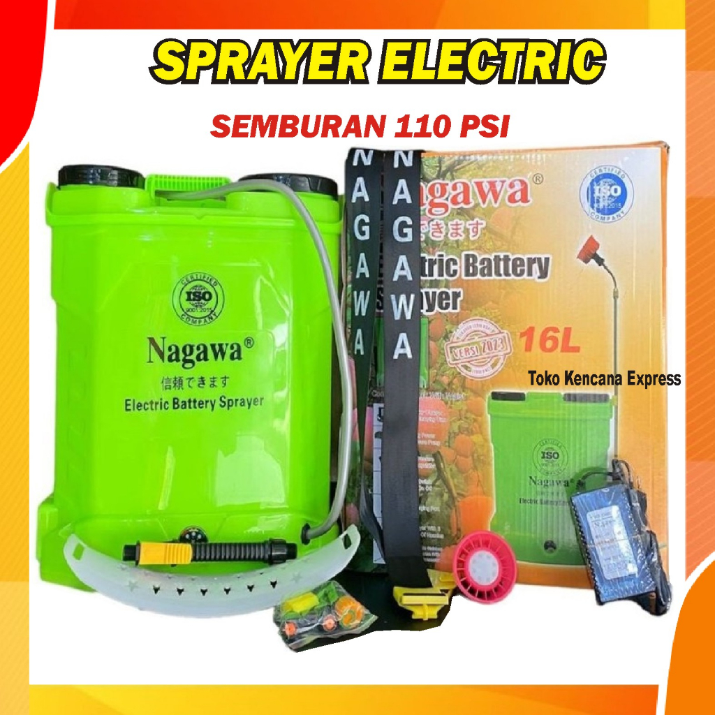 Sprayer Elektrik Yokohama / Nagawa 16 Liter Tangki Tengki Gendong Alat Semprot Hama Tanaman