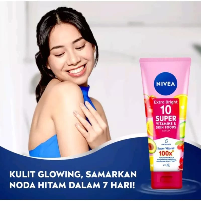 `ღ´ PHINKL `ღ´  Nivea Extra Bright 10 SUPER Vitamin Skin Food body serum mudah menyerap handbody lotion