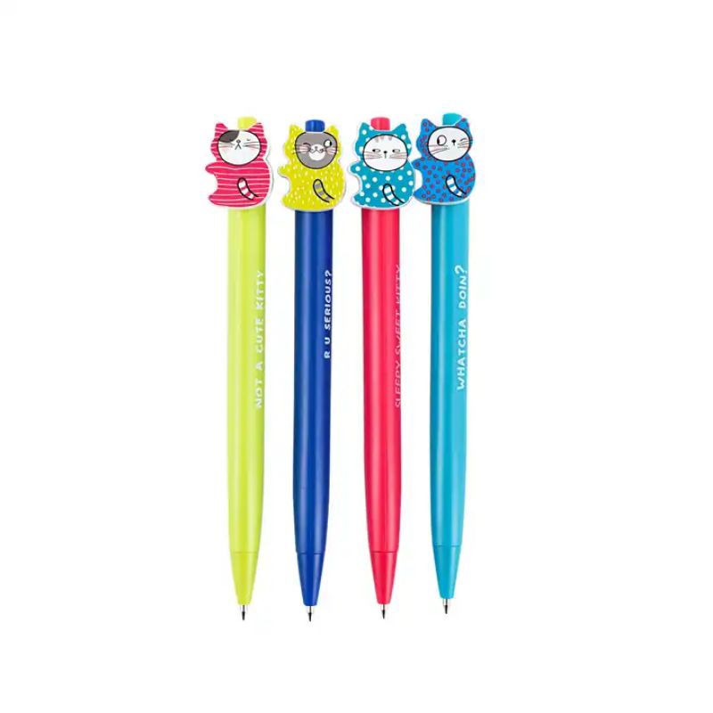 

M&G Kawayii SO MANY CATS Ball Pen Retractable 0.7mm Cute pen clip