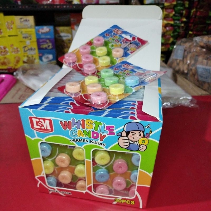 

PERMEN WHISTLE CANDY harga 1 box isi 30 pics@448g