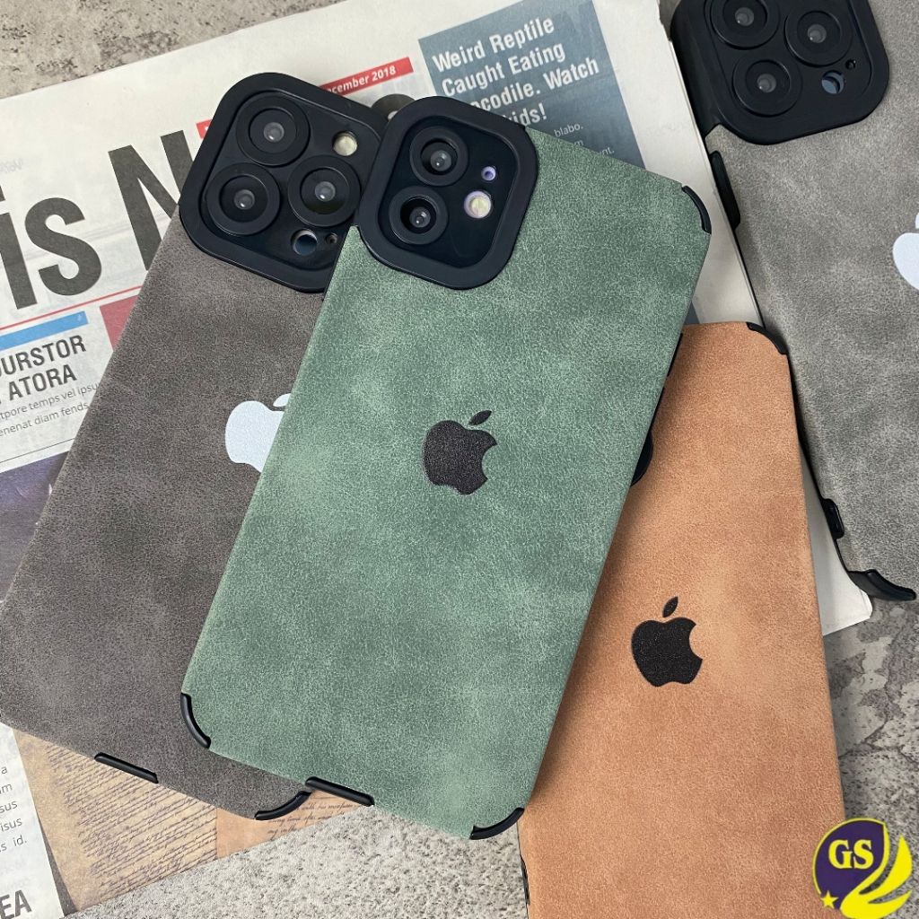 ( 2 ) Softcase full cover velvet leather case kulit iPhone 14 PLUS 14 PRO MAX