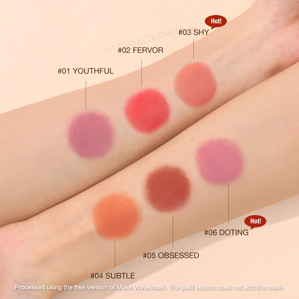 O.TWO.O~Glow Colour Blush Cream Krim Perona Pipi Tekstur Mousse