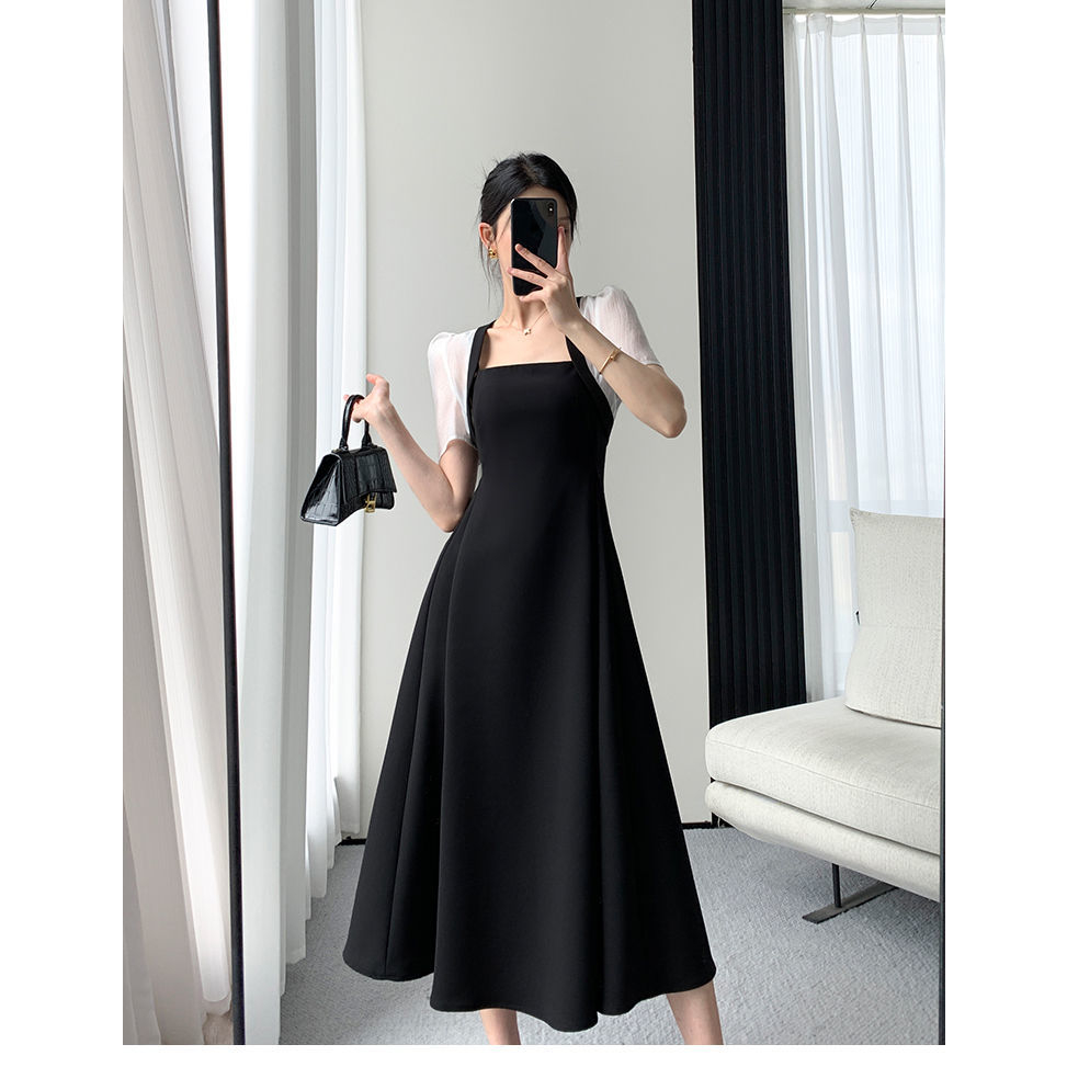 Basic id fashion Dres Korean style / Dres wanita + rompi / Gaun elegant gaya korean  / Dres pesta