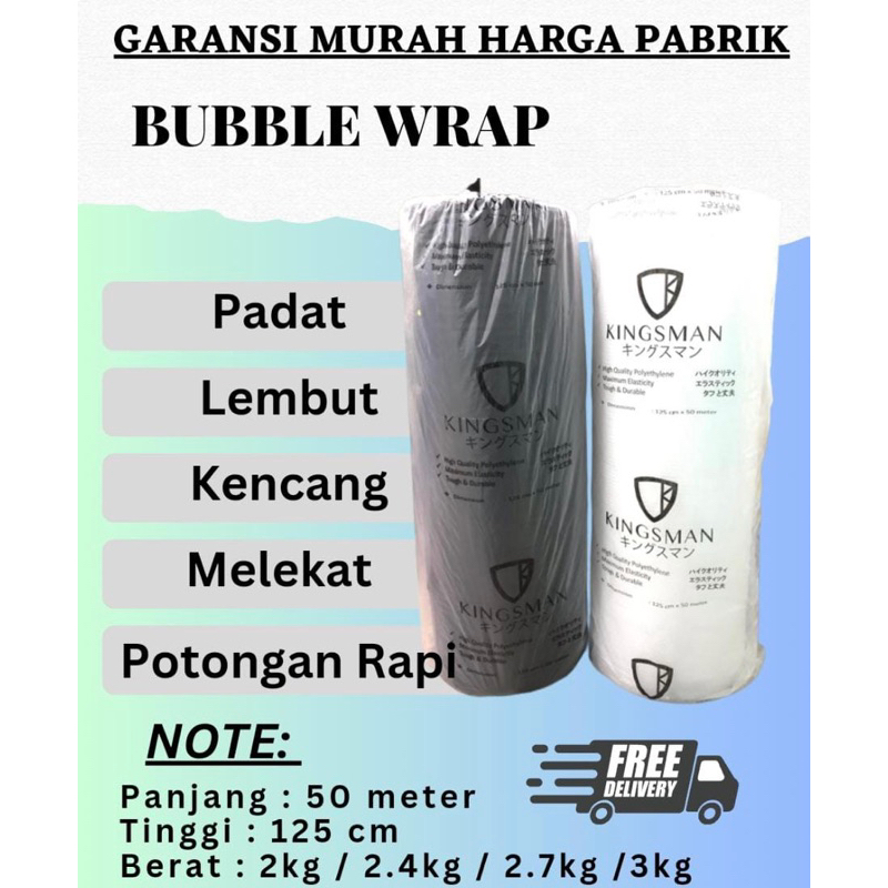 Bubble Wrap Kingsman Bubble Wrap Hitam Bubble Wrap Bening 125cm x 50m 125x50