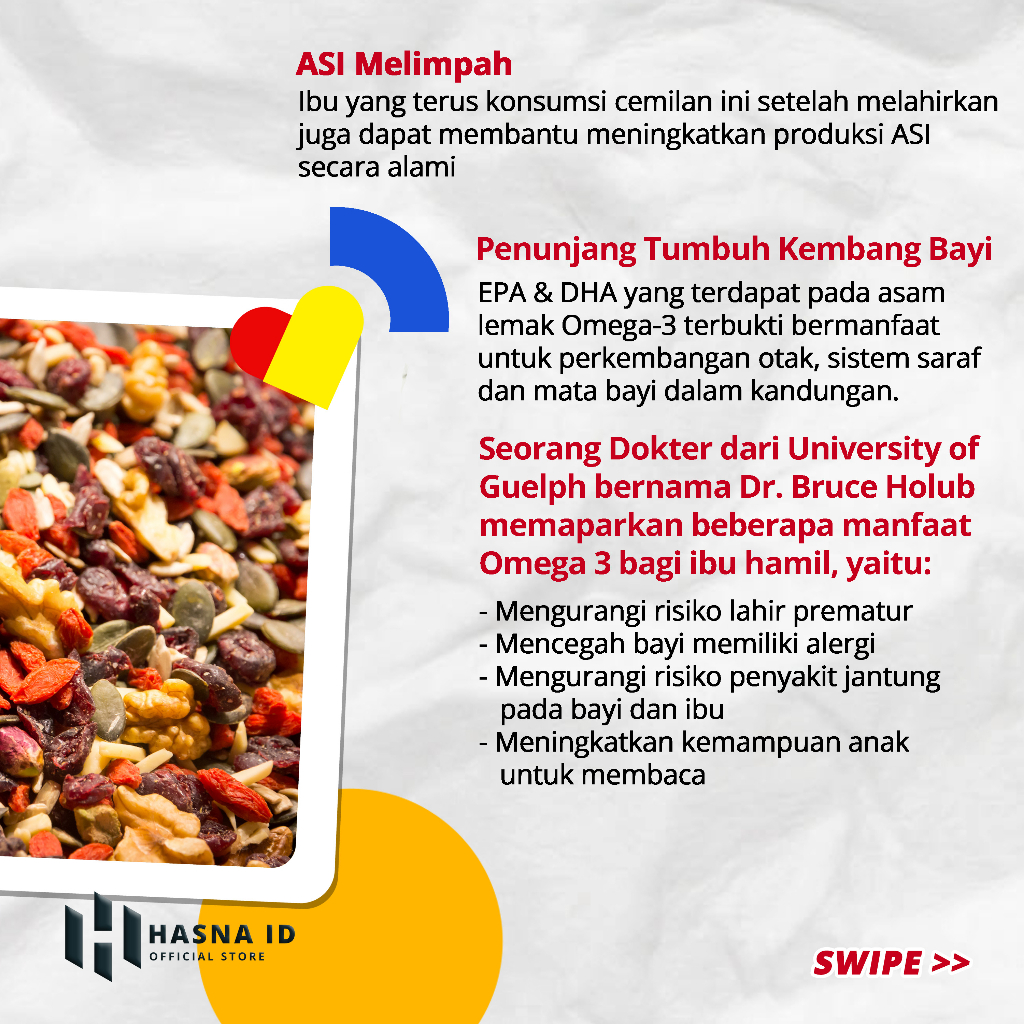 Cemilan Ibu Hamil Trimester 1,2 &amp; 3 Makanan Sehat Bumil - Savior Snack Omega+ Extra WALNUT Spesial dengan HAZELNUT