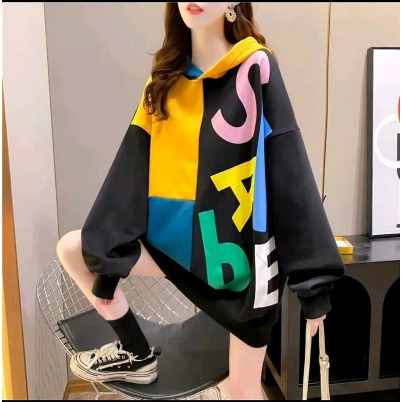 LETTERS - SWEATER HOODIE JUMPER LETTERS - HOODIE OVERSIZE KOREAN STYLE