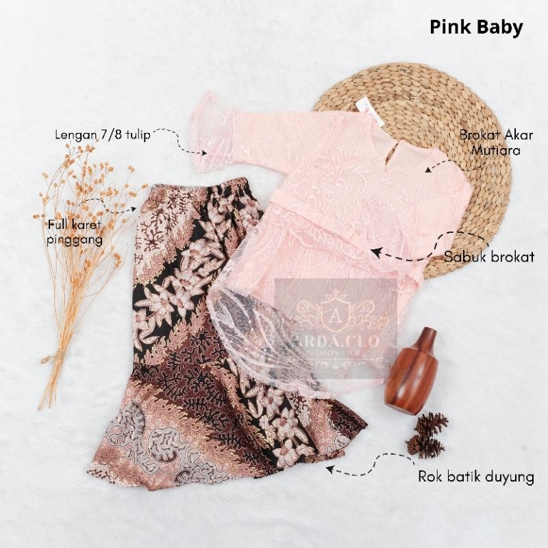 { arda.clo } BISA COD BAJU SET KEBAYA BRUKAT PINGUIN  ANAK  1 - 12TAHUN MEWAH / ROK DUYUNG SETELAN KEBAYA BROKAT ANAK KEKINIAN