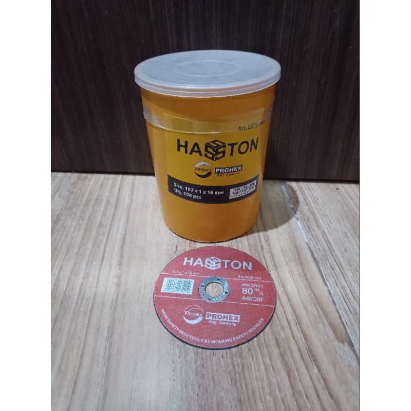 Mata Potong Gerinda 4" HASSTON PROHEX (HARGA SATU TOPLES ISI 100 PCS) Cutting Prohex 4 Inch ISI 100 