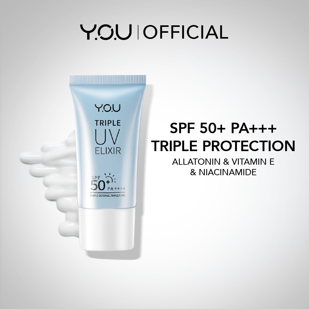 [NEW] YOU Sunbrella Triple UV Elixir Sunscreen SPF50+ PA++++ | Tabir Surya Oil Control untuk Kulit Berminyak | UVA UVB Blue Light | Oily Skin