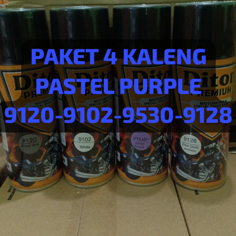 PAKET LENGKAP WARNA PASTEL 4 PCS DITON PREMIUM Pilok Cat Semprot Pastel (Epoxy - Putih - Pastel - Clear) 4pcs x 400ml