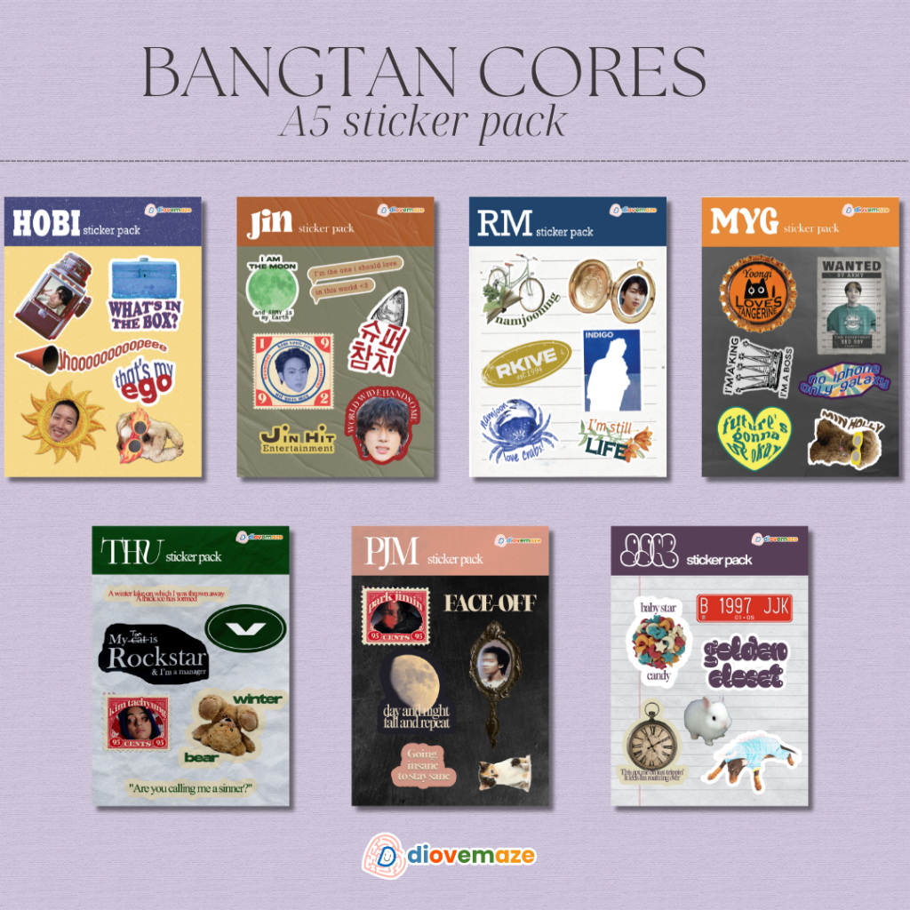 

Bangtan Cores A5 Sticker Pack by Diovemaze