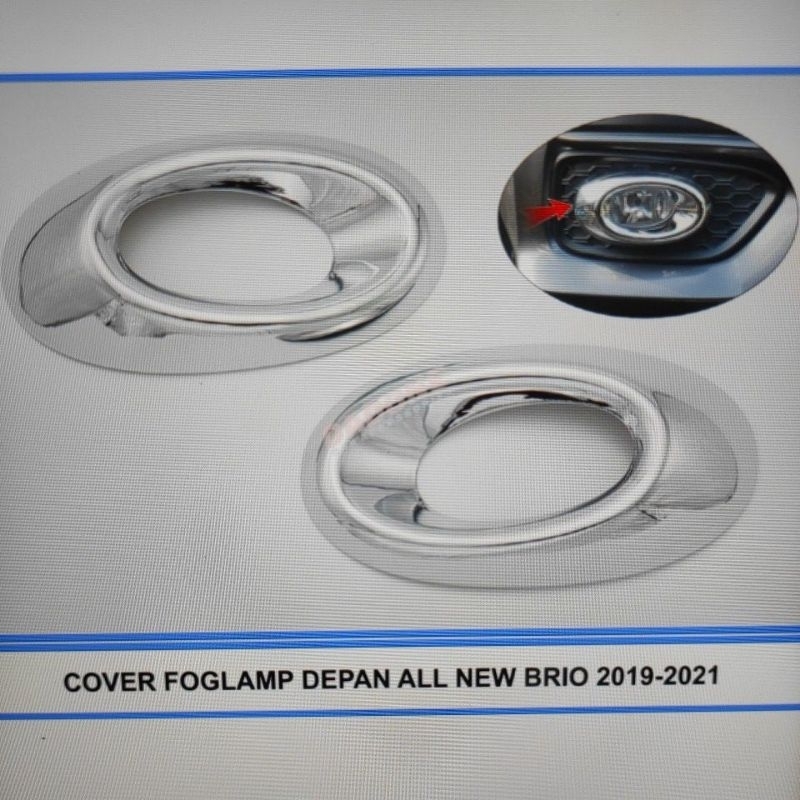 ring foglamp bumper depan mobil honda all new brio 2019 sampai 2023 2022 2021 2020 chrome crome tempel