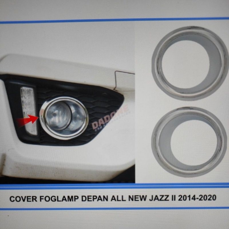 ring cover foglamp bumper depan honda all new jazz 2014 sampai 2020 2019 2018 2017 2016 2015 CHROME CROME