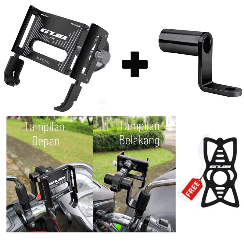 Paket GUB P30 Phone Holder + Bracket Spion MOTOWOLF ORIGINAL NMAX PCX ADV VARIO BEAT FAZZIO FILANO DLL