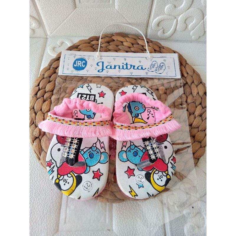 [1-3 TAHUN] Sandal Jepit Anak Perempuan karakter bt21 Sendal anak cewe / SANDAL BABY KIDS BONEKA BT21 / SANDAL PREWALKER BAYI BONEKA BT21 RENDA RUMBAI DAYAK