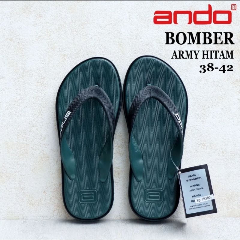 Sandal ANDO BOMBER Size 38-42 - Sandal Jepit Pria