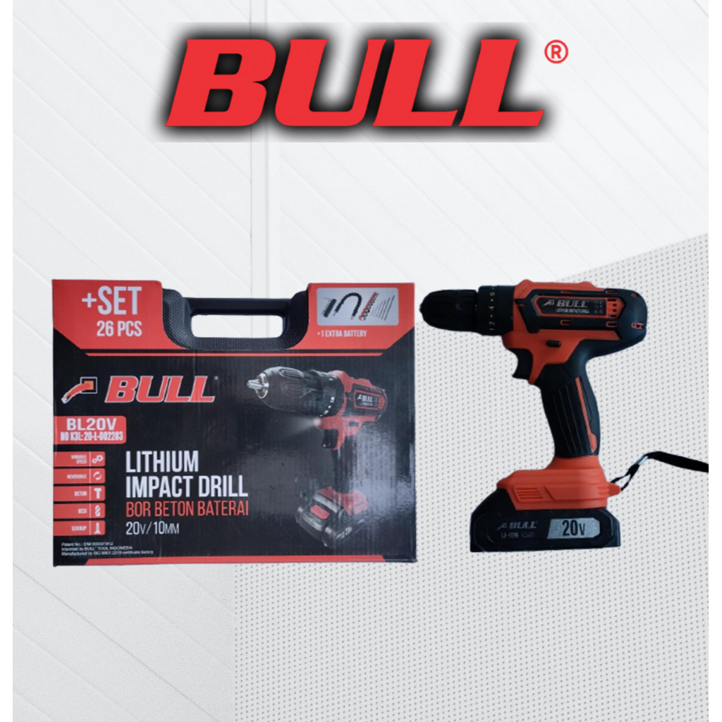 Cordless Drill 20V Set / Bor Beton Battery BULL