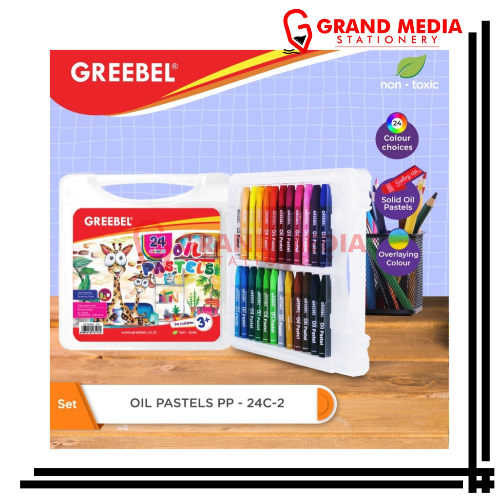 

[GRAND MEDIA] OIL PASTEL / CRAYON GREEBEL 24 WARNA