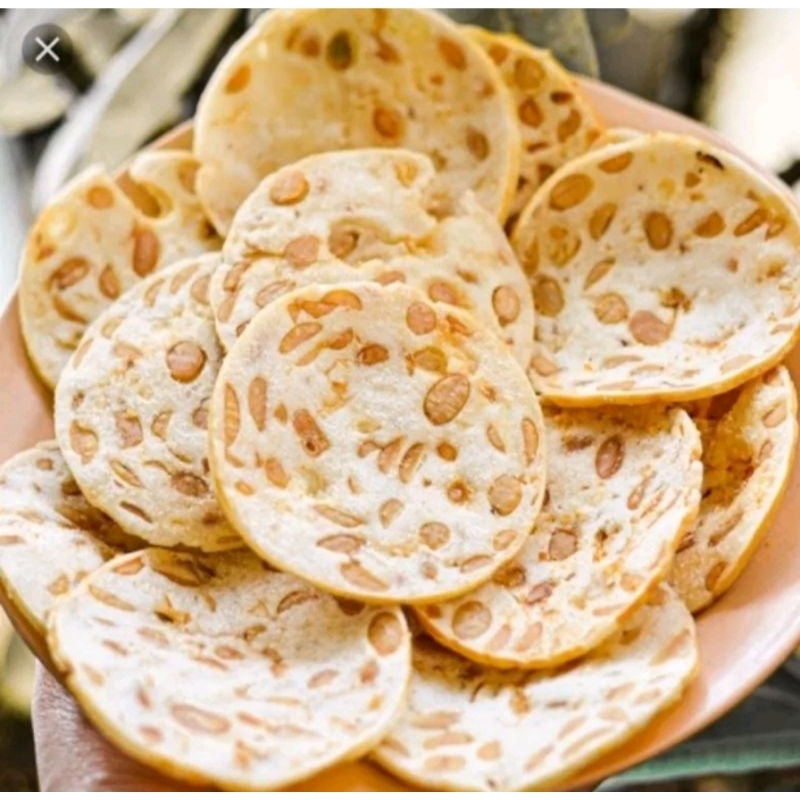 

snack kiloan keripik tempe bulat tepung 250 gram cemilan ringan