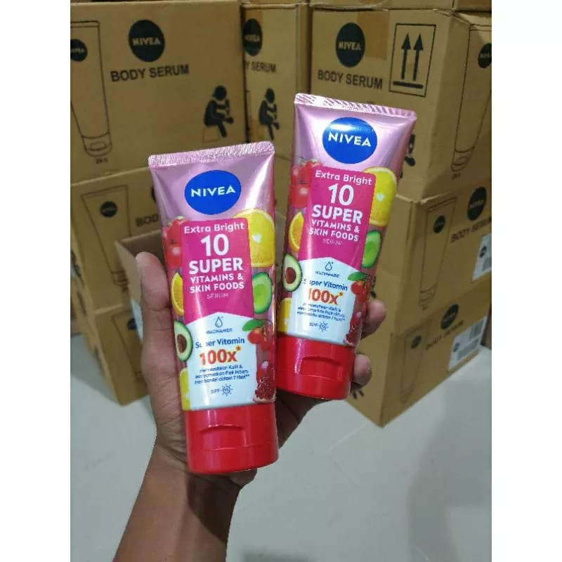 ✿ELYSABETHME✿ Nivea extra brightening 10X WHITENING body serum viral makanan untuk kulit putih