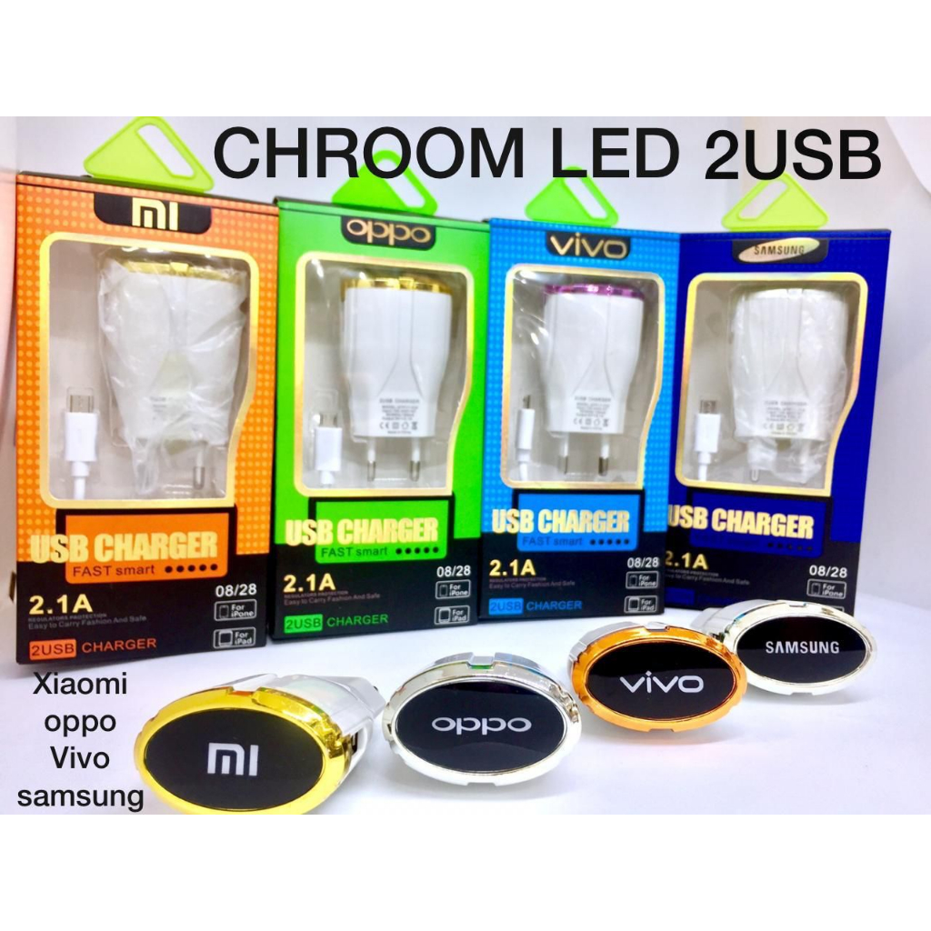 TRAVEL CHARGER CHROOM LED CASAN LIST 2 USB 2.1 A PROMO SEN