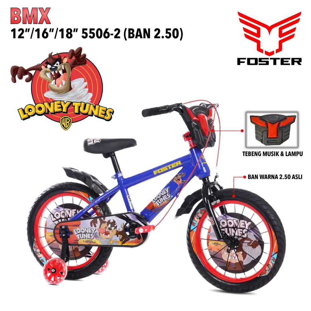 SEPEDA ANAK FOSTER BMX 5506-2 TAZMANIA DEVIL LOONEY TUNES (BAN 2.50)