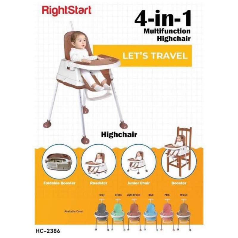 HIGH CHAIR / KURSI MAKAN 4 IN 1 LETS TRAVEL RIGHT START