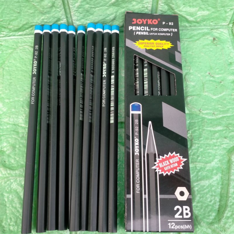 

3 Pcs Pensil 2B Untuk Komputer Joyko P-92 Pencil For Computer Black P92 P 92