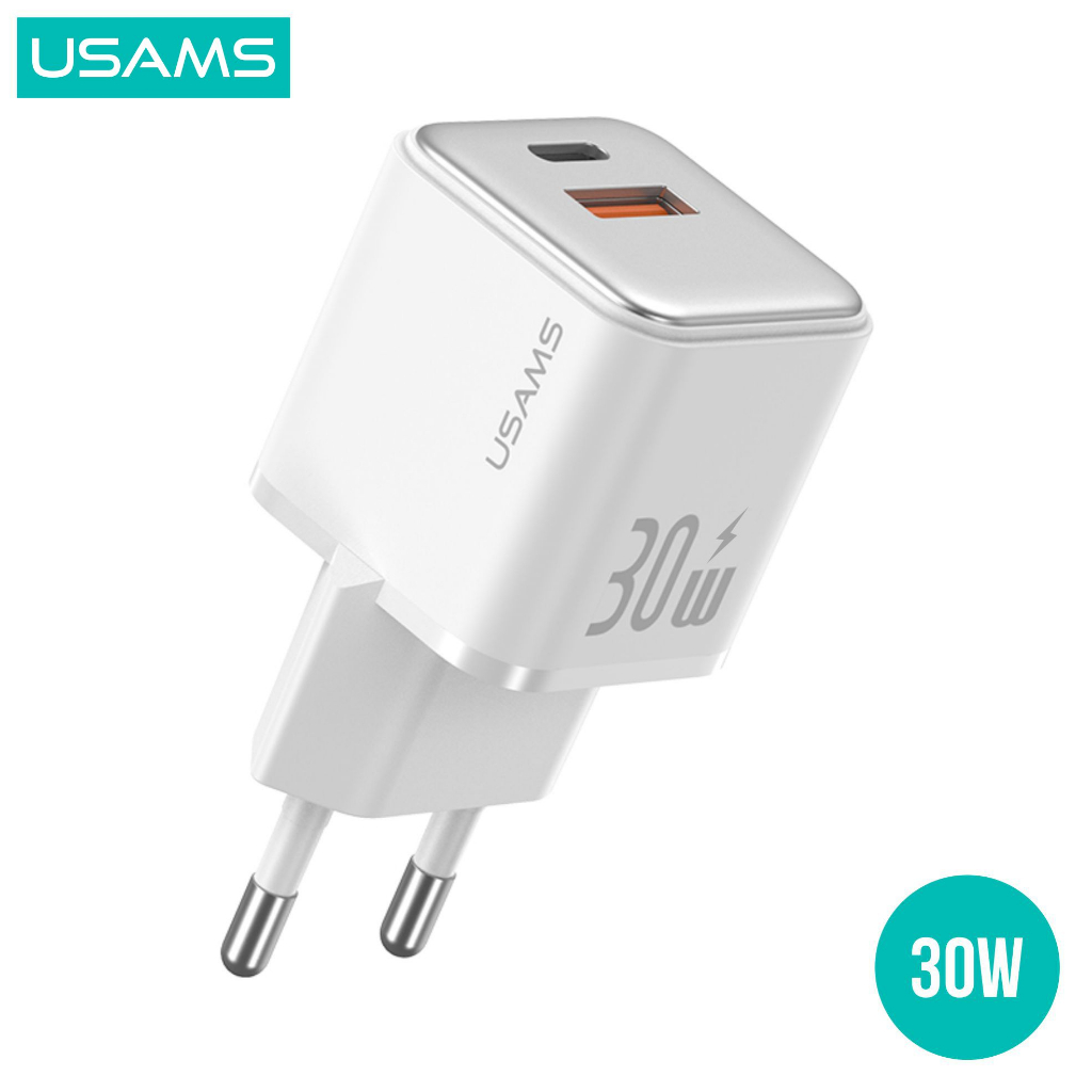 USAMS X-ron Adapter Fast Charger Dual Port PD30W+QC30