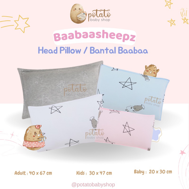 Baabaasheepz Head Pillow Grey - Bantal Baabaasheepz