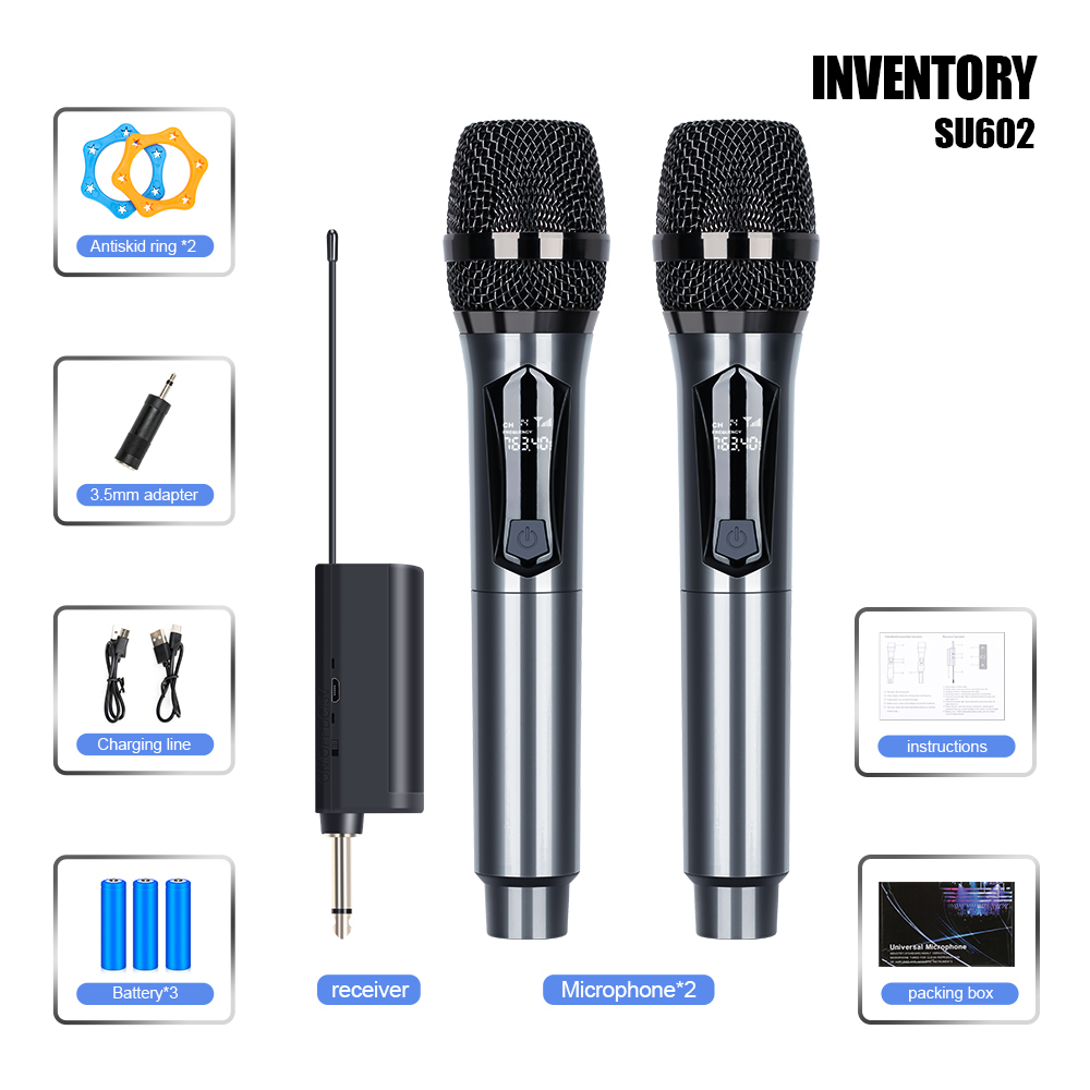 NEW BAXS SU601/SU602 mikrofon nirkabelisi ulang mikrofon genggam penyebaranUHF Pasang dan mainkan PeralatanBernyanyi Peralatan Audio HiburanRumah