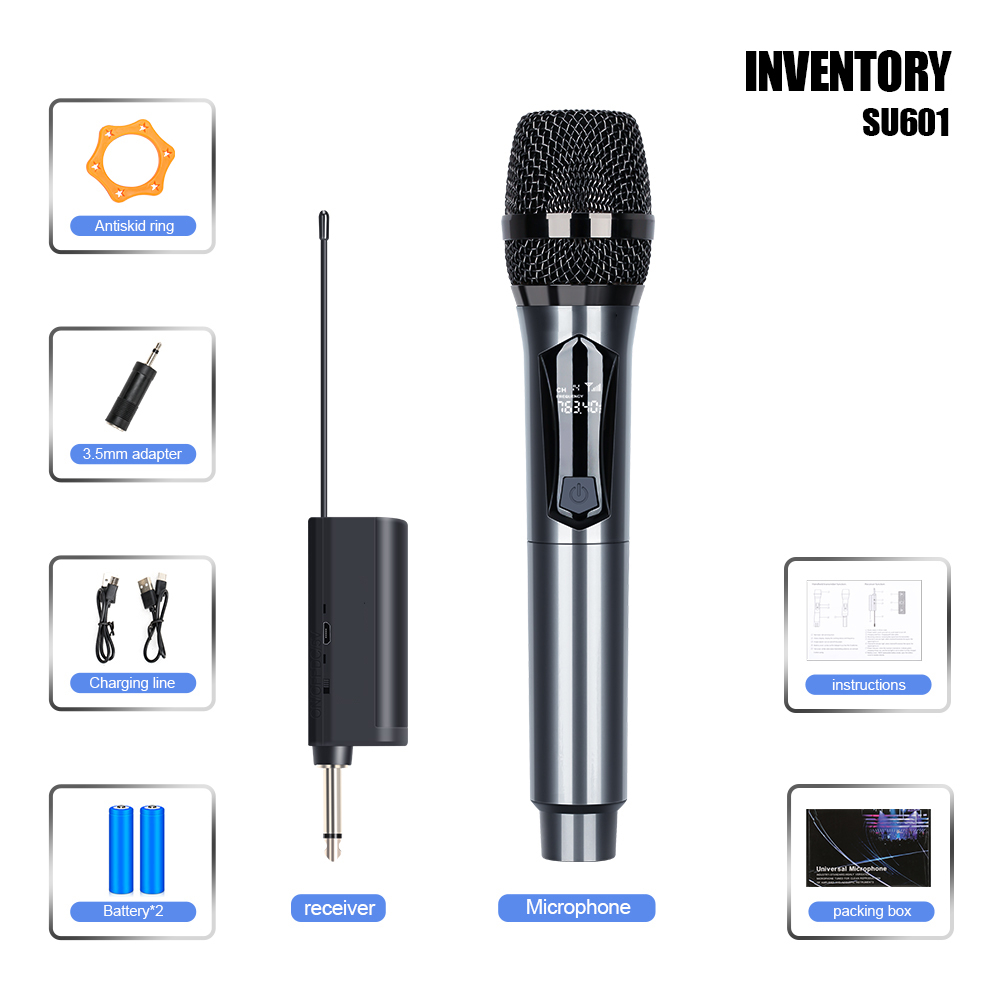 NEW BAXS SU601/SU602 mikrofon nirkabelisi ulang mikrofon genggam penyebaranUHF Pasang dan mainkan PeralatanBernyanyi Peralatan Audio HiburanRumah