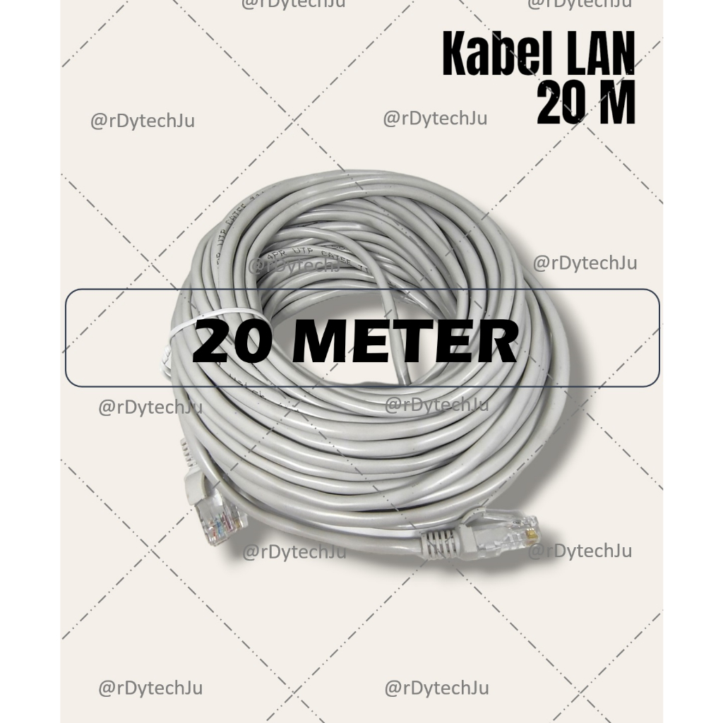 Kabel LAN / Kabel UTP CAT5e (20 Meter) Asli Pabrik (Hight Quality) Tested