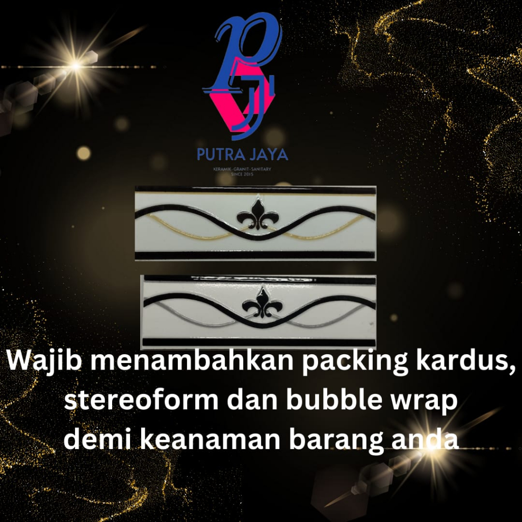 Lis Keramik Dinding Dapur/Kamar Mandi/Teras Rumah 8x25cm