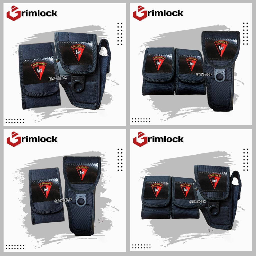 Sarung Pistol Hitam Brimob / Magazen Single / Magazen Double / Holster Pendek / Holster Panjang