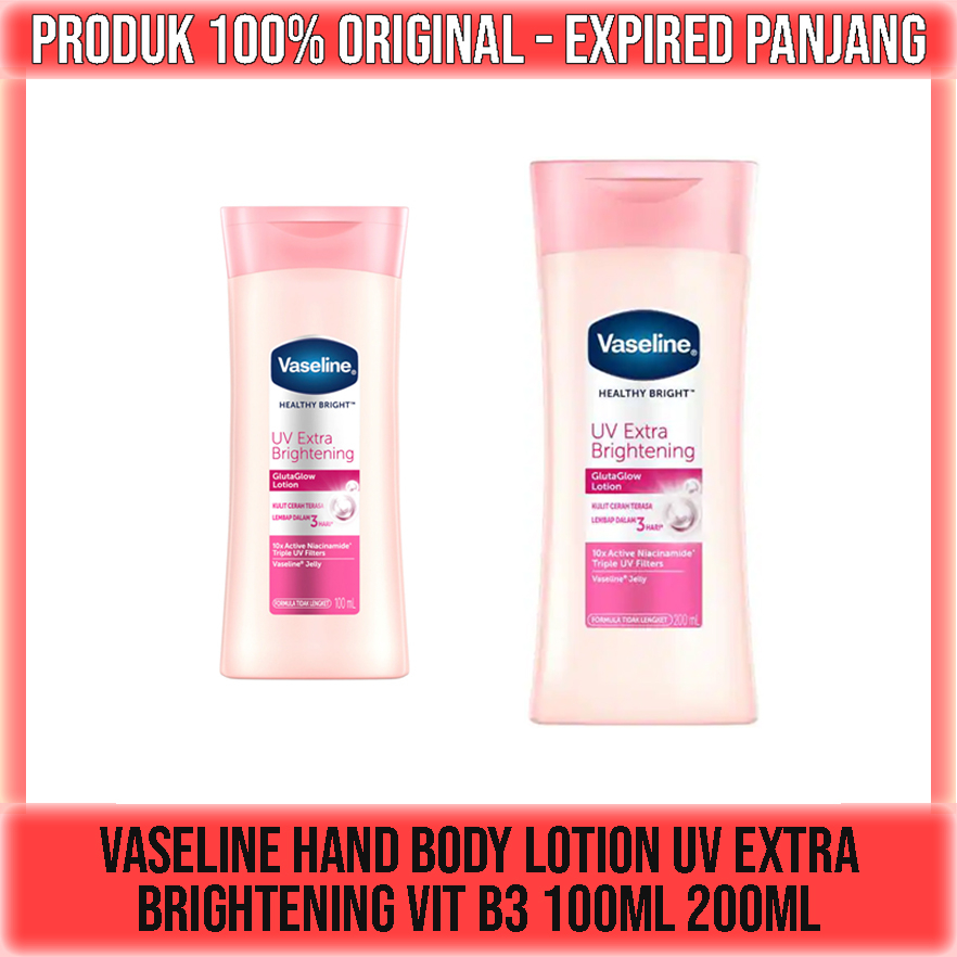 VASELINE HEALTHY BRIGHT HAND BODY LOTION UV BRIGHTENING 100ml 200ml