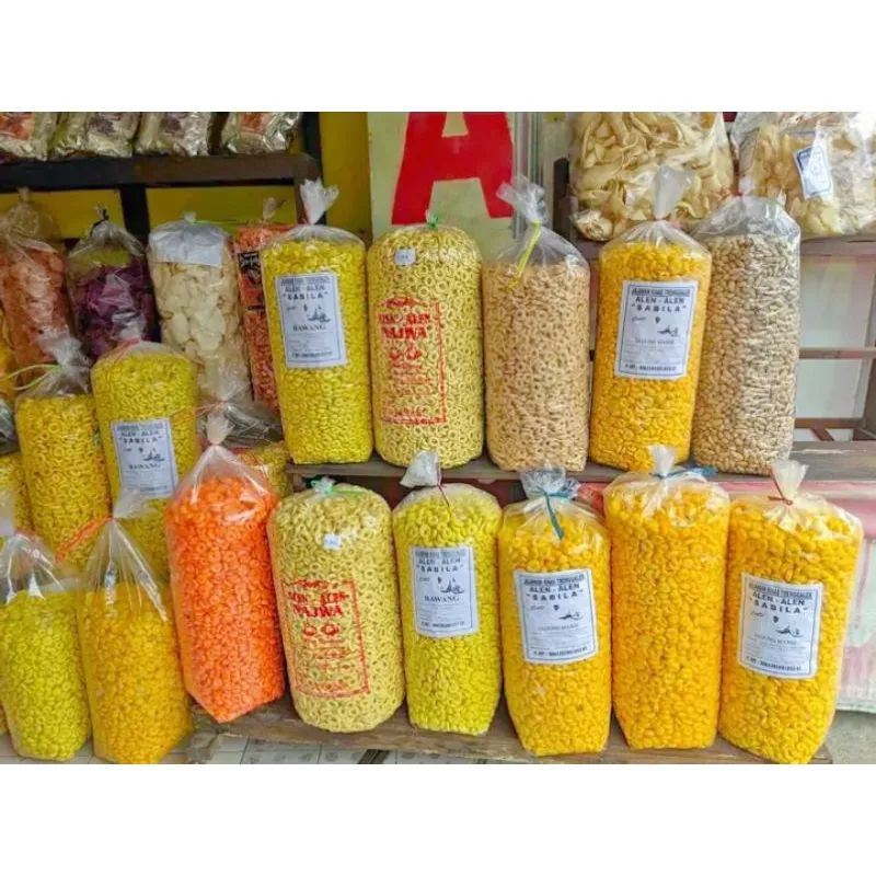 

paket hemat 4 varian Alen ORI bawang balado singkong jagung