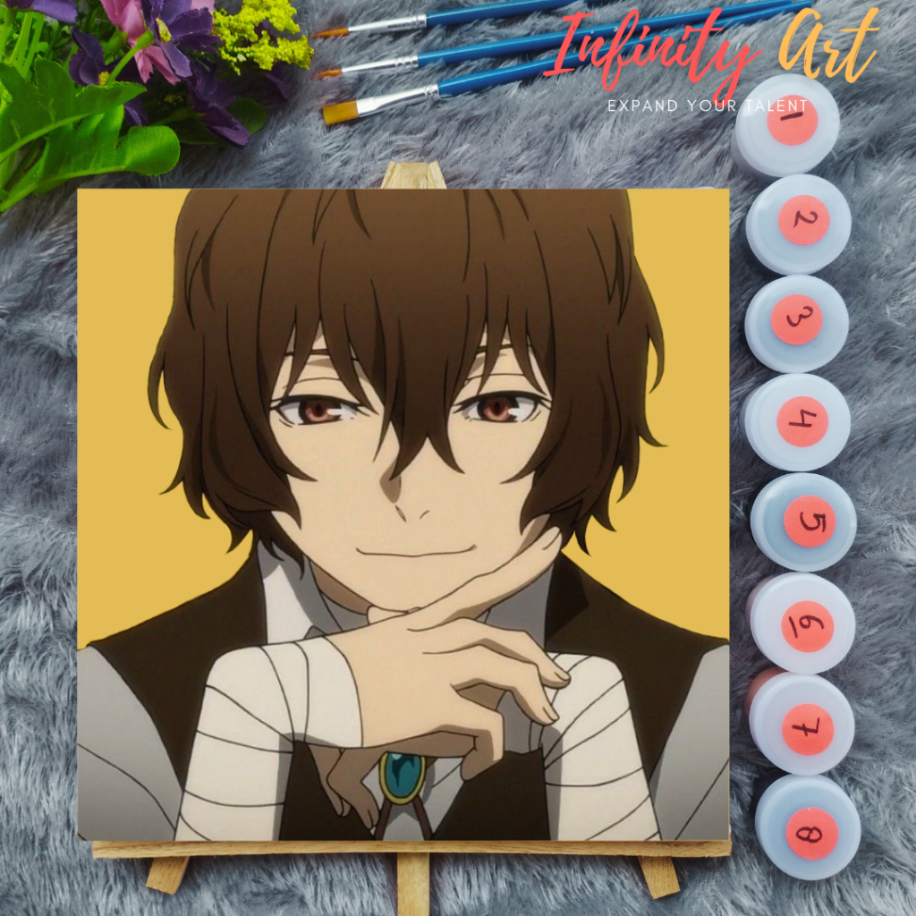 

Paint by Number [ Bungo Stray Dogs ] Dazai Osamu Paint By Number Anime 20x20 cm Paint by Number Kit DIY canvas painting Kit mewarnai lukisan with wooden frame numbers kanvas painting kit with frame siap lukis oil painting paint by number customs buku