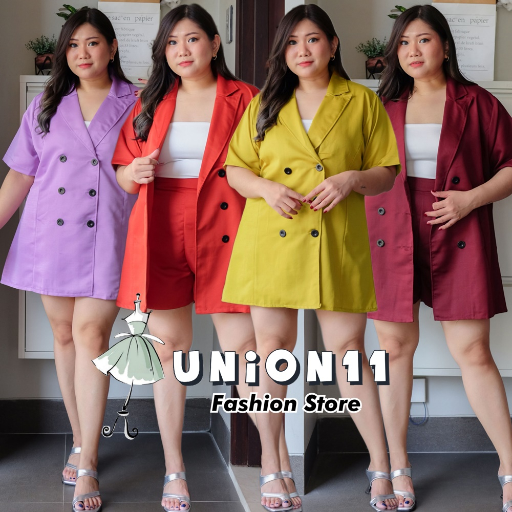 UNION11 - SET BLAZER WANITA JUMBO / STELAN WANITA JUMBO / STELAN BIG SIZE XXXL WANITA / SETELAN JUMBO WANITA LD 120 BLITZA