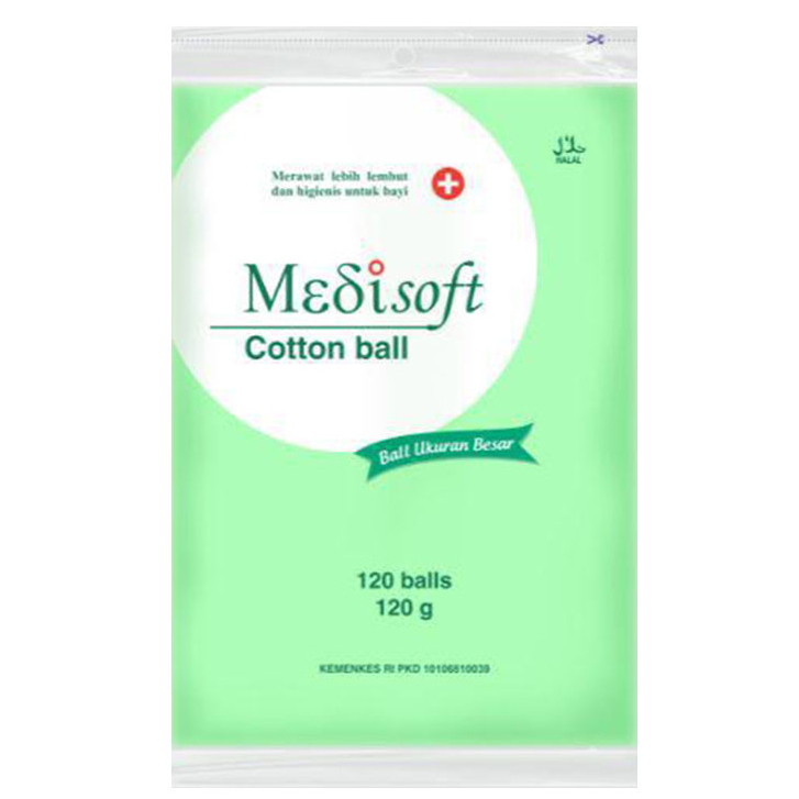 Medisoft Cotton Ball 120gr HIJAU / Kapas Bulet