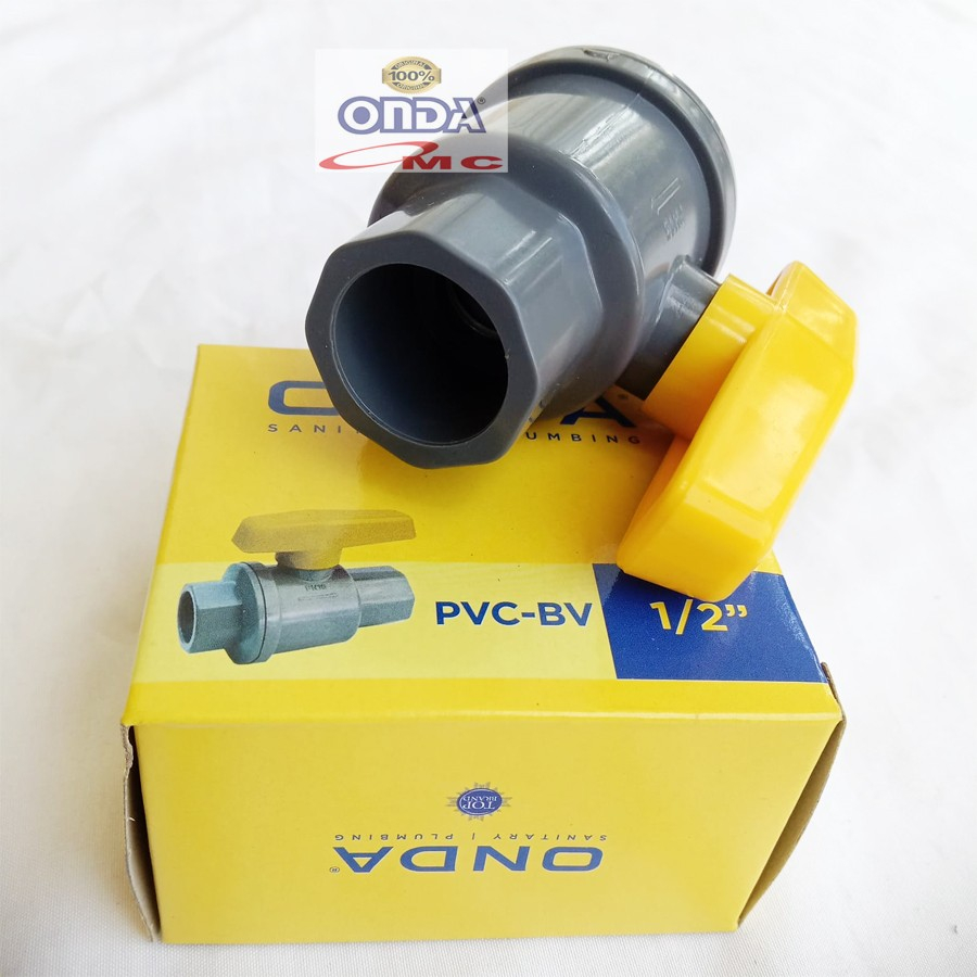 Ball Valve Bal Bol Brass Stop Kran Keran PVC 1/2 Inch ONDA PVCBV