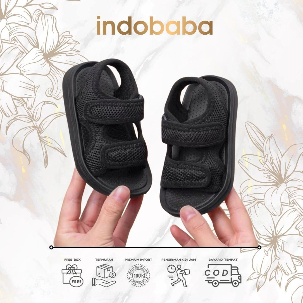 indobaba  Sandal Anak Import Sepatu Sandal Anak Mario Kain Lembut Laki laki Perempuan Eva Sandal Import S107