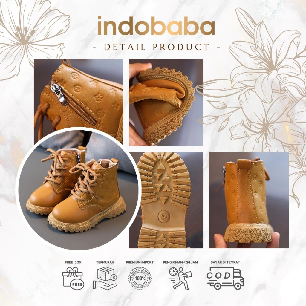 indobaba Sepatu Boots Anak Import Sport Fashion Sepatu Anak perempuan 1-7 Tahun S122