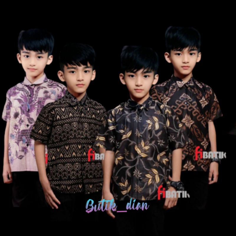 Kemeja Batik Anak-batik anak -baju batik anak laki laki umur 2-12 tahun hem batik anak 02 hj