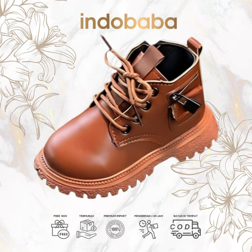 indobaba Sepatu Boots Anak Sepatu Boots Perempuan Anak Import Fashion 1-5 Tahun S134