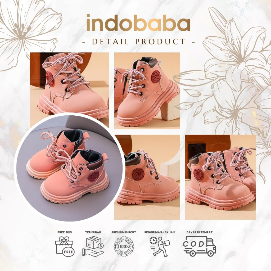 ✅INDOBABA✅ Sepatu Boots Anak Sepatu Boots Perempuan Boots Anak Import Sport Unisex 3-7 Tahun #881388