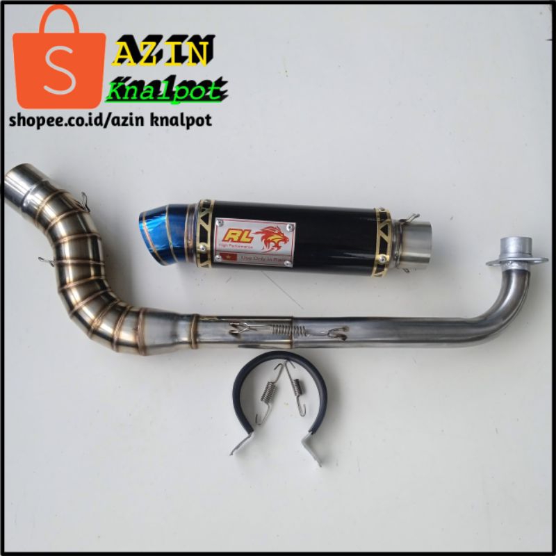 Knalpot RED LEO inlet 50mm JUPITER/VEGA/SUPRA/GRAND/WIN/REVO/C70/SHOGUN dll