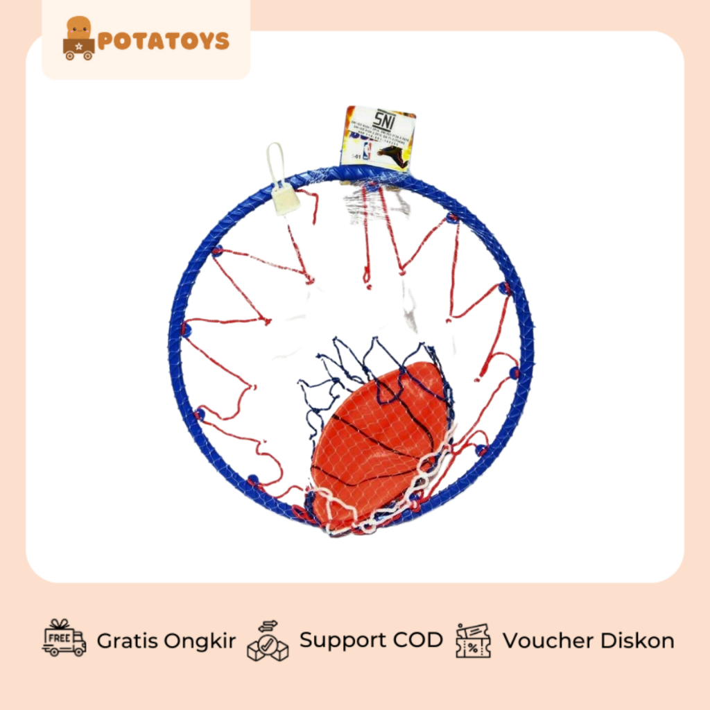 [ Potatoys ] Mainan Anak Ring Bola Basket / Bola Balon Basket Karet Ukuran 25cm